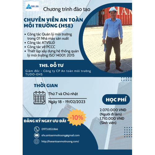 Khoá đào tạo chuyên viên an toàn môi trường EHS